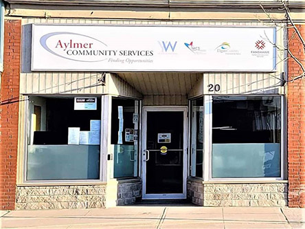 Building image of Aylmer Scheduled Outreach Site at 20 Talbot Street East in Aylmer
