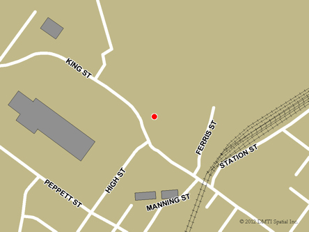 Map indicating the location of North Sydney Service Canada Centre at 105 King Street  in North Sydney