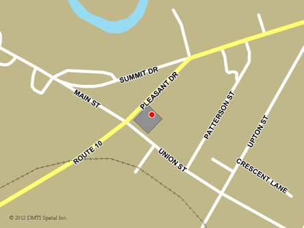 Map indicating the location of Minto Scheduled Outreach Site at 420 Pleasant Drive in Minto