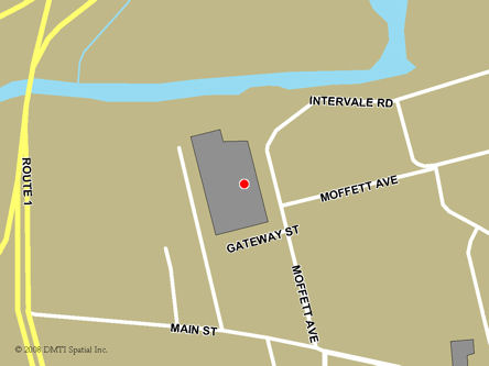 Map indicating the location of Sussex Service Canada Centre at 10 Gateway Street in Sussex