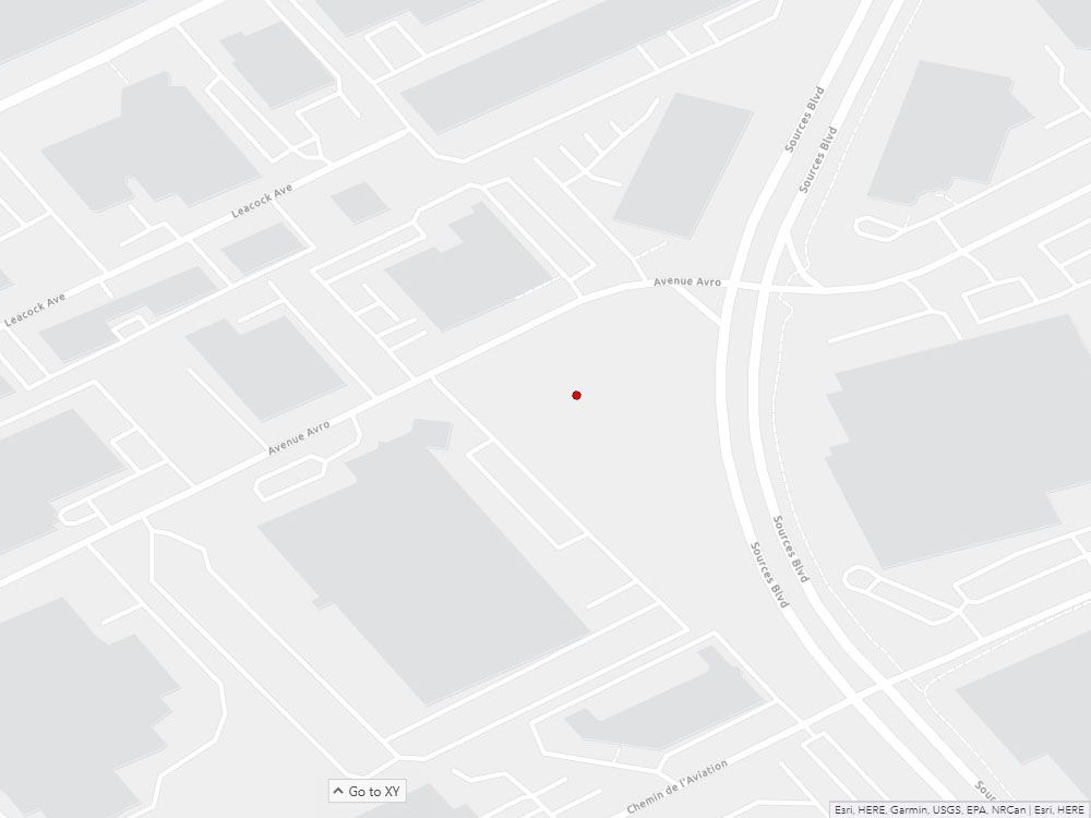 Map indicating the location of Pointe-Claire (Montréal) Service Canada Centre and Passport Services at 2400 Boulevard des Sources in Pointe-Claire