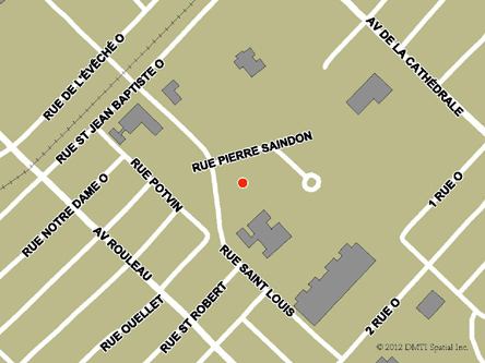Carte routière indiquant l'emplaçement du bureau Rimouski - Centre Service Canada situé au 287, rue Pierre-Saindon  à Rimouski