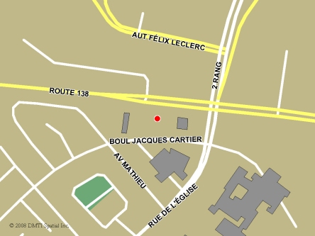 Map indicating the location of Donnacona Service Canada Centre at 100 Route 138 in Donnacona