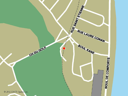 Map indicating the location of La Malbaie Service Canada Centre at 541 Saint-Étienne Street in La Malbaie