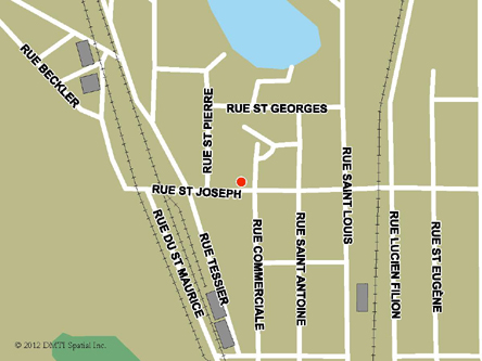 Map indicating the location of La Tuque Service Canada Centre at 290 Saint-Joseph Street in La Tuque