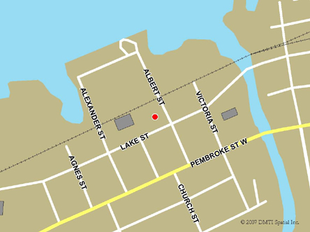 Map indicating the location of Pembroke Service Canada Centre at 141 Lake Street in Pembroke