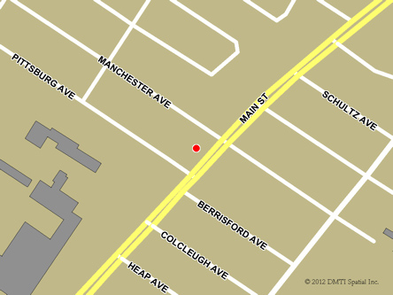 Map indicating the location of Selkirk Service Canada Centre at 22 Main Street in Selkirk