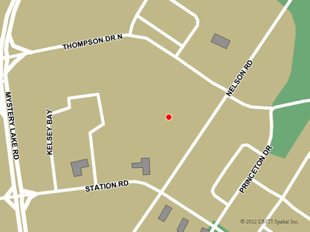Carte routière indiquant l'emplaçement du bureau Thompson - Centre Service Canada situé au 40B, croissant Moak  à Thompson