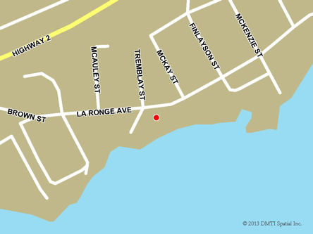 Carte routière indiquant l'emplaçement du bureau La Ronge - Centre Service Canada situé au 503, avenue La Ronge à La Ronge