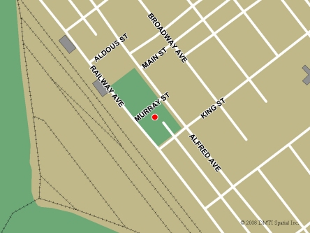 Carte routière indiquant l'emplaçement du bureau Smithers - Centre Service Canada situé au 1020, rue Murray à Smithers