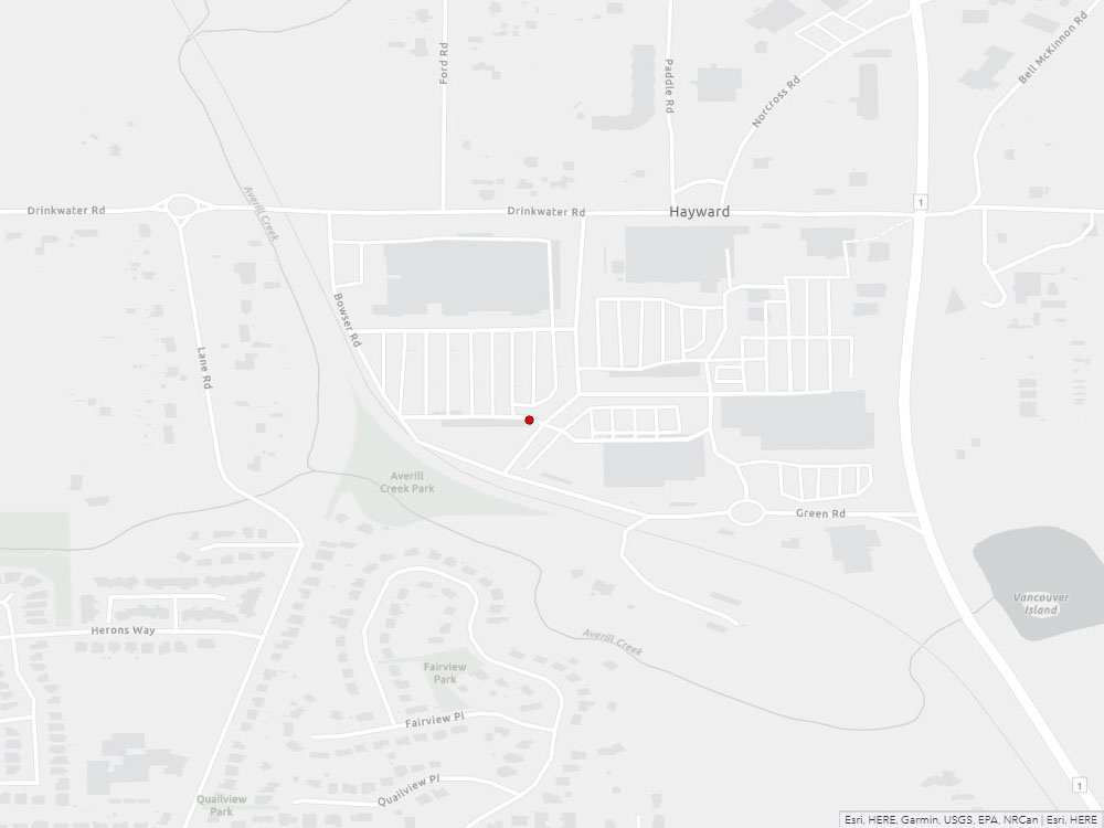 Map indicating the location of Cowichan Service Canada Centre at 104-2951 Green Road in Duncan