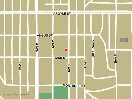 Map indicating the location of Port Alberni Service Canada Centre at 4805 Mar Street in Port Alberni