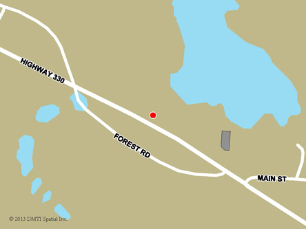 Map indicating the location of Lumsden Scheduled Outreach Site at 61 Centennial Road in Lumsden