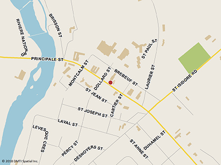 Map indicating the location of Casselman Scheduled Outreach Site at 750 Principale Street in Casselman