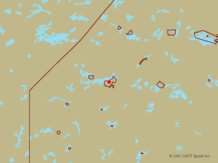 Map indicating the location of Keewaywin First Nations Scheduled Outreach Site at  202 Band Office Road in Keewaywin