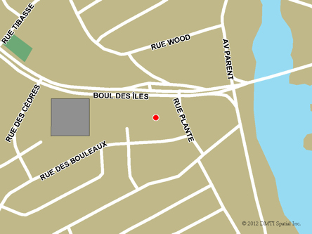 Carte routière indiquant l'emplaçement du bureau Port-Cartier  - site de services mobiles réguliers situé au 4 C, boulevard des Îles à Port-Cartier