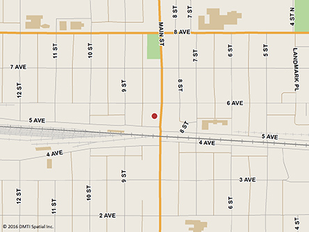 Carte routière indiquant l'emplaçement du bureau Humboldt - site de services mobiles réguliers situé au 517, rue Main à Humboldt