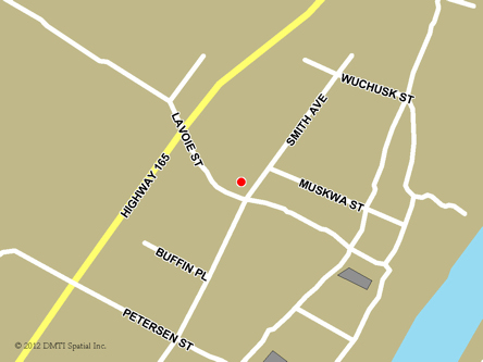 Map indicating the location of Beauval Scheduled Outreach Site at Lavoie Street in Beauval
