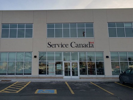 Building image of Hamilton East Service Canada Centre and Passport Services at 700 Queenston Road in Hamilton