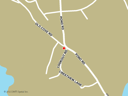Map indicating the location of Rocky Harbour Service Canada Centre at 118 Pond Road in Rocky Harbour