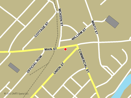 Map indicating the location of Glace Bay Service Canada Centre at 633 Main Street in Glace Bay