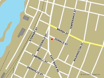Map indicating the location of New Glasgow Service Canada Centre at 340 East River Road  in New Glasgow
