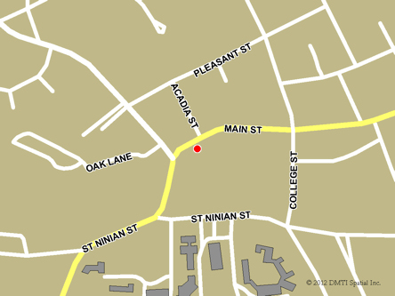 Map indicating the location of Antigonish Service Canada Centre at 325 Main Street in Antigonish