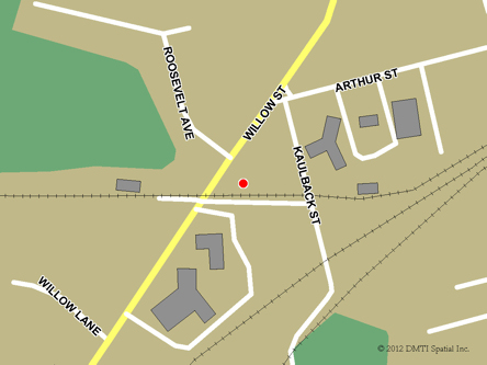 Map indicating the location of Truro Service Canada Centre at 181 Willow Street in Truro
