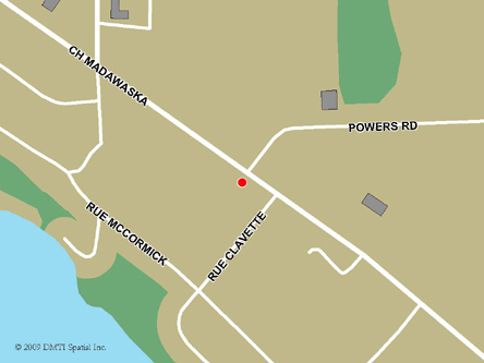 Map indicating the location of Grand Falls Service Canada Centre at 441 Madawaska Road in Grand Falls