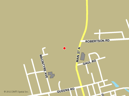 Map indicating the location of Montague Service Canada Centre at 491 Main Street in Montague