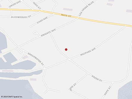 Map indicating the location of Souris Service Canada Centre at 15 Green Street in Souris