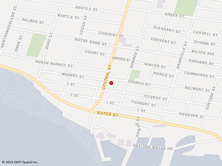 Map indicating the location of Summerside Service Canada Centre at 294 Church Street in Summerside