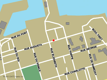 Map indicating the location of Sorel-Tracy Service Canada Centre at 101 Augusta Street in Sorel