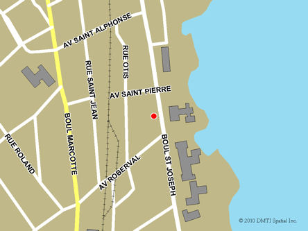 Carte routière indiquant l'emplaçement du bureau Roberval - Centre Service Canada situé au 755, boulevard Saint-Joseph à Roberval