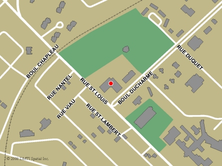 Map indicating the location of Sainte-Thérèse Service Canada Centre at 100 Ducharme Boulevard - Suite 130 in Sainte-Thérèse