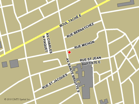 Carte routière indiquant l'emplaçement du bureau Montmagny - Centre Service Canada situé au 37, avenue Sainte-Brigitte Sud à Montmagny