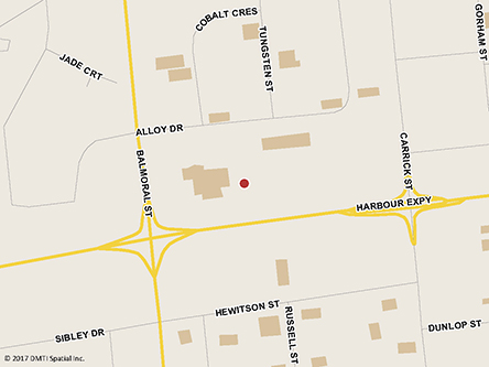 Map indicating the location of Thunder Bay Service Canada Centre - Passport Services at 979 Alloy Drive, 2nd Floor in Thunder Bay