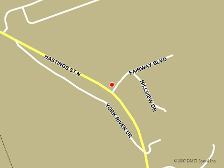 Map indicating the location of Bancroft Service Canada Centre at 5 Fairway Boulevard    in Bancroft