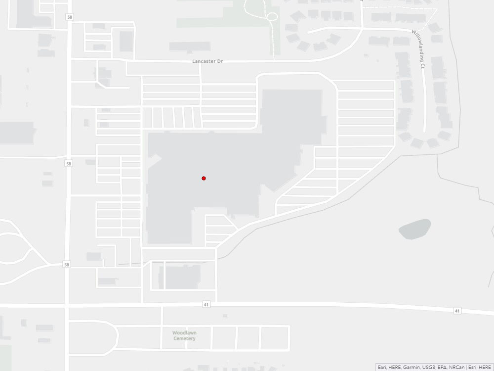 Map indicating the location of Welland Service Canada Centre at 250 Thorold Road West in Welland