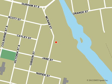 Map indicating the location of Walkerton Service Canada Centre at 200 McNab Street in Walkerton