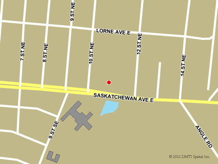Map indicating the location of Portage la Prairie Service Canada Centre at 1016 Saskatchewan Avenue East in Portage la Prairie