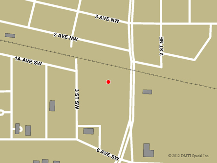Map indicating the location of Slave Lake Service Canada Centre at Unit 109 - 100 Main Street SW in Slave Lake