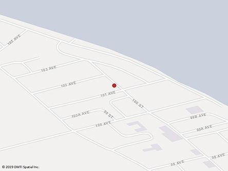 Map indicating the location of Fort Simpson Service Canada Centre at 10206 100 Street in Fort Simpson