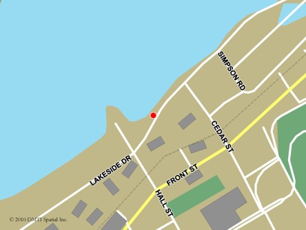 Map indicating the location of Nelson Service Canada Centre at 1125 Lakeside Drive in Nelson