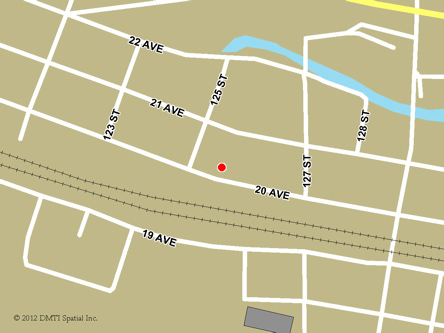Carte routière indiquant l'emplaçement du bureau Blairmore - site de services mobiles réguliers situé au 12501, 20e Avenue à Blairmore