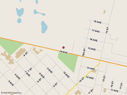 Map indicating the location of Wainwright Scheduled Outreach Site at 810 14th Avenue in Wainwright