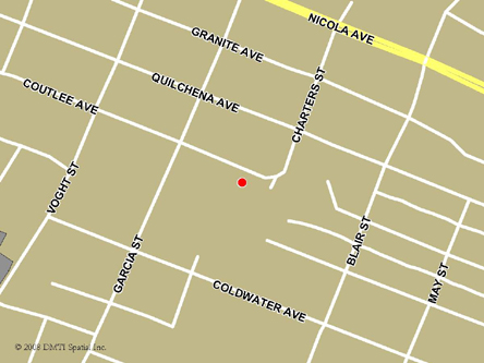 Map indicating the location of Merritt Scheduled Outreach Site at 2194 Coutlee Avenue in Merritt
