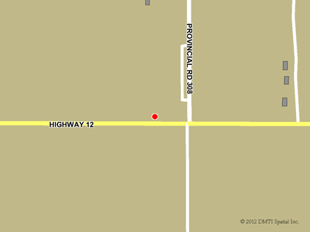Map indicating the location of Sprague Scheduled Outreach Site at Corner of Highway 12 & Road 308 in Sprague