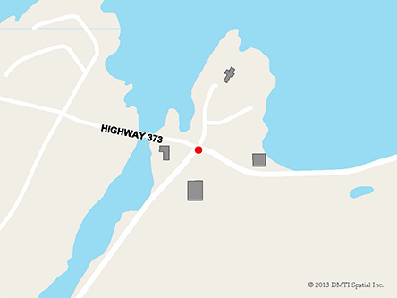 Map indicating the location of Norway House Scheduled Outreach Site at Walter & Margaret Apetagon Road in Norway House