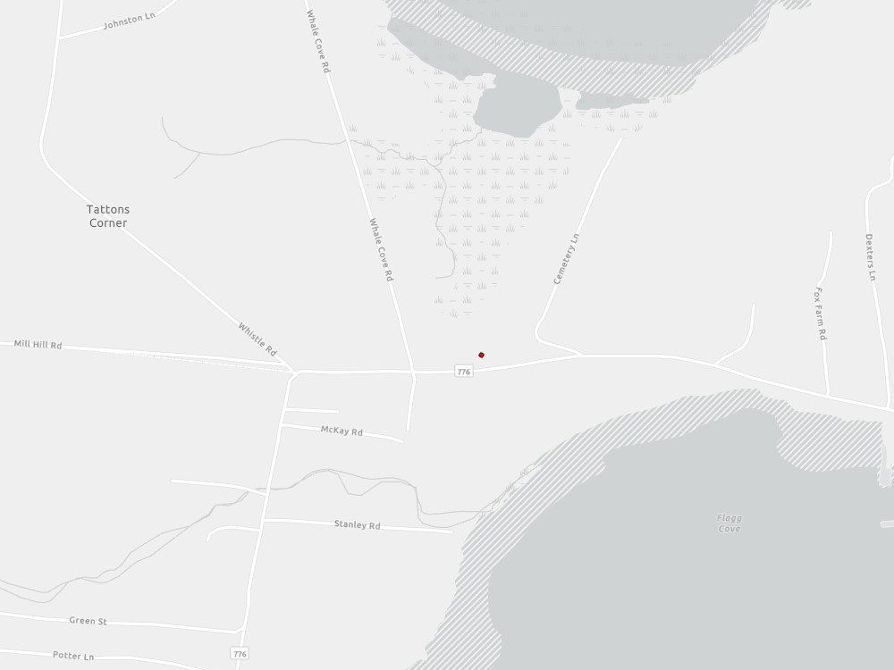 Map indicating the location of Grand Manan Scheduled Outreach Site at 130 Route 776 in Grand Manan
